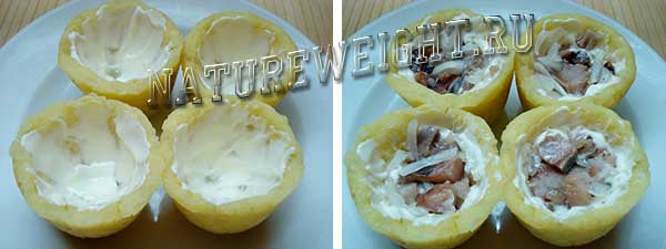 сельдь в картофельных корзинках